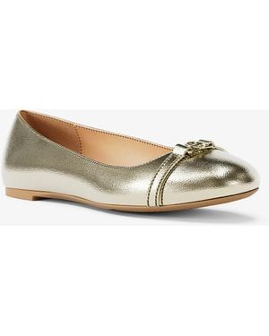 MICHAEL Michael Kors Mk Mandy Metallic Leather Moccasin - White