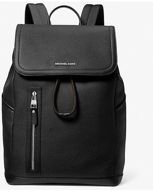 Michael Kors Mk Hudson Pebbled Leather Utility Backpack - Black
