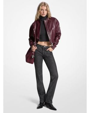 MICHAEL Michael Kors Mk Cropped Bomber Jacket - Red