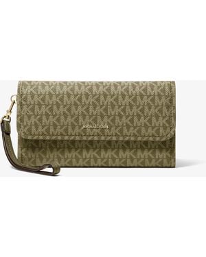 Michael Kors Jet Set Medium Signature Logo Convertible Wristlet - Green