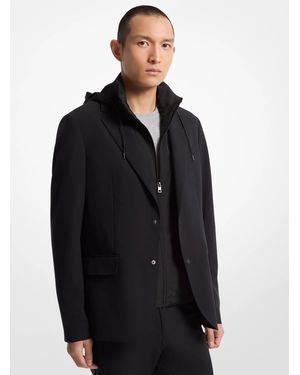 Michael Kors 2-In-1 Mixed-Media Blazer - Black
