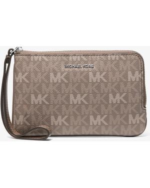 Michael Kors Jet Set Travel Small Signature Logo Wristlet - Gray