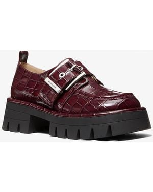 MICHAEL Michael Kors Mkloafer Colby De Piel Con Motivo De Cocodrilo En Relieve - Rojo