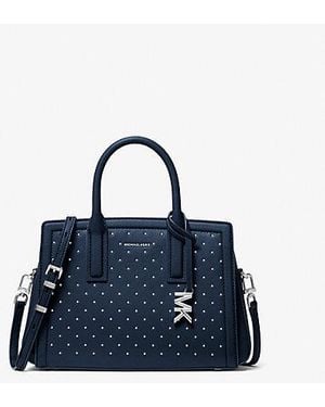 MICHAEL Michael Kors Laila Small Studded Leather Satchel - Blue