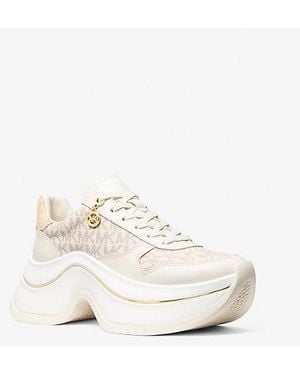 MICHAEL Michael Kors Mk Arla Leather And Suede Sneaker - White