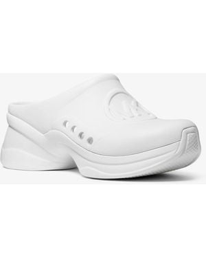 Michael Kors Wiley Logo Perforated Rubber Clog - White