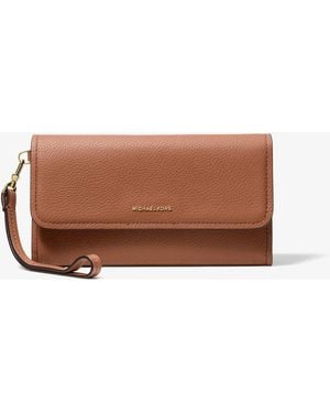 Michael Kors Jet Set Medium Pebbled Leather Smartphone Wristlet - Brown