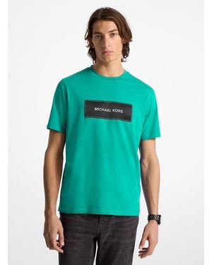 Michael Kors Outlet Mk Logo Cotton T-Shirt - Green