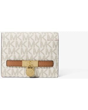 Michael Kors Hamilton Moderne Small Signature Logo Wallet - White