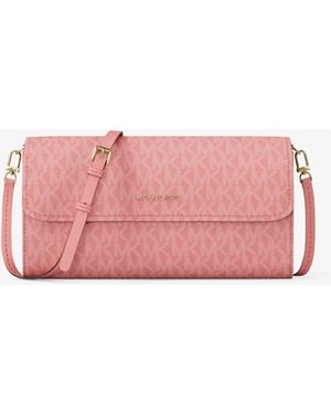 Michael Kors Jet Set Small Signature Logo Convertible Crossbody Bag - Pink