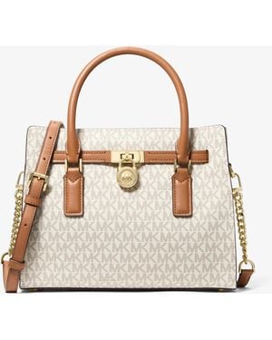 MICHAEL Michael Kors Mk Hamilton Moderne Small Signature Logo Crossbody Bag - Natural