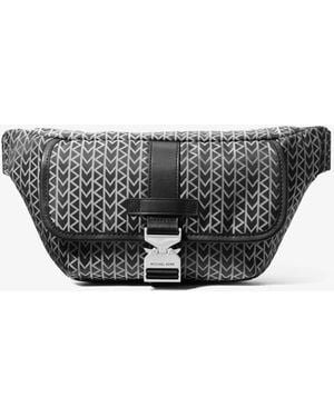 Michael Kors Mk Eli Mk2000 Logo Jacquard Sling Pack - Grey
