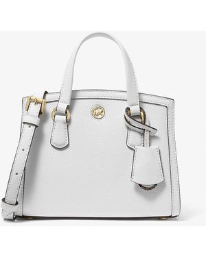 MICHAEL Michael Kors Mk Chantal Extra-Small Pebbled Leather Messenger Bag - White