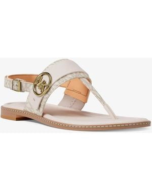 Michael Kors Carmen Signature Logo Sandal - White
