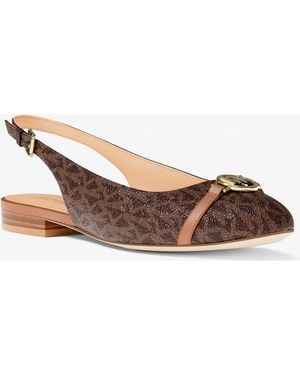 Michael Kors Dori Signature Logo Slingback Flat - Brown
