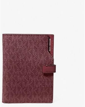 Michael Kors Jet Set Signature Logo Passport Wallet - Purple