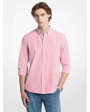 Michael Kors Mk Striped Stretch Cotton Shirt - Pink