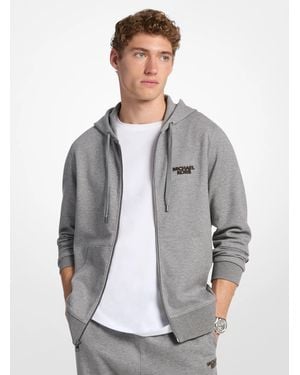 Michael Kors Tufted Logo Full Zip Hoodie - Grey