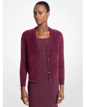 Michael Kors Michael Kors Brushed Cashmere Cardigan - Purple