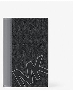 Michael Kors Cooper Signature Logo Folding Card Case - Black