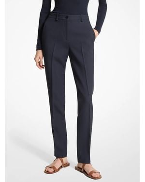 Michael Kors Samantha Pintuck Pleat Crepe Sablé Ankle Trousers - Blue