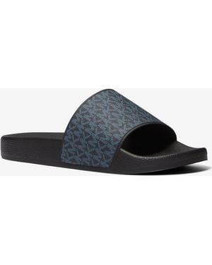 Michael Kors Dawson Signature Logo Slide Sandal - Black