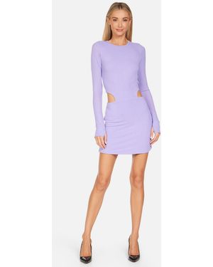Michael Lauren Lucan Long Sleeve Dress - Purple