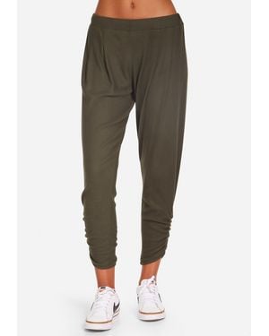 Michael Lauren Lior Shirring Pant W/ Pleat - Green