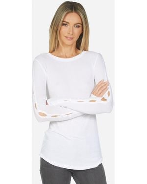 Michael Lauren Ferdinand Cutout Top - White