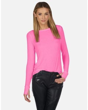 Michael Lauren Alick Fitted Tee Neon Pink