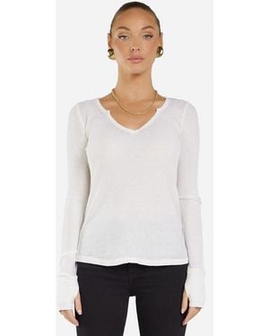 Michael Lauren Davidson Ivory Burnout - White