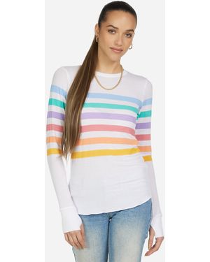 Michael Lauren Alick Rainbow Stripe - White