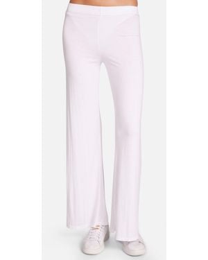 Michael Lauren Derby Core Wide Leg Pant White - Pink