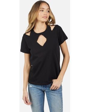 Michael Lauren Delaware S/s Tee W/ Cutout - Black
