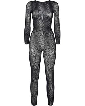 Wolford Snake Net Jumpsuit - Grey