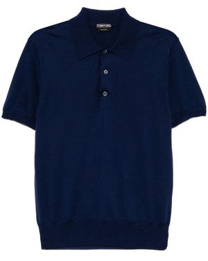 Tom Ford Polo A Maniche Corte - Blu