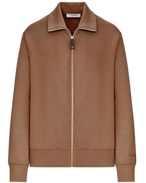 Max Mara Felpa Con Zip Smmcarezza - Marrone