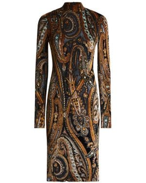 Etro Abito Midi Tubino - Marrone