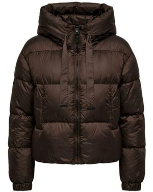 Max Mara Piumino Corto Con Cappuccio Seia - Marrone