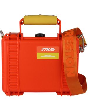 Heron Preston Orange Tool Tote Bag In Synthetic Fibre With Logo Shoulder Strap And Details In Yellow