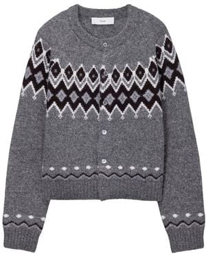 DUNST Cardigan Girocollo - Grigio