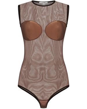 Nensi Dojaka Structured Cups Fitted Bodysuit - Brown