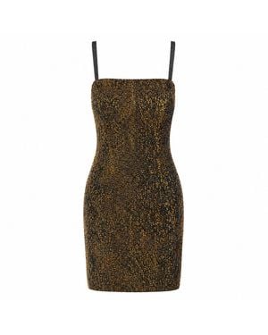 Missoni Mini Abito Nero E Oro Con Paillettes E Perline Ricamate All-Over.<Br - Verde