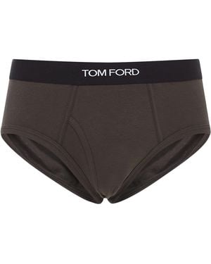 Tom Ford Slip Verde Militare - Nero