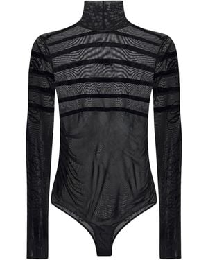 Jean Paul Gaultier Body The Striped Flocked - Nero