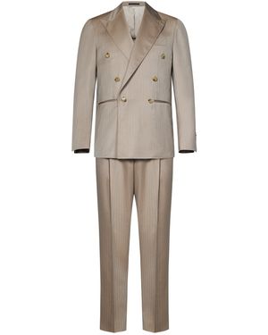 Franzese Collection Pronta Sartoria Franzese Napoli Stefano De Martino Model Suit - Natural