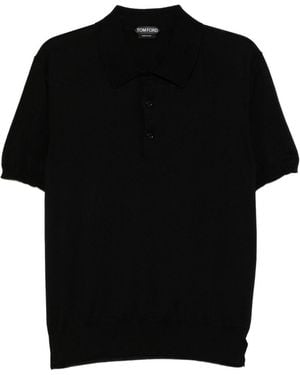 Tom Ford Polo A Maniche Corte - Nero