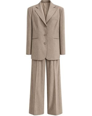 ROOM76 Abito Londra<Strong> *Icon /Strong>In Misto Viscosa Chevron A Righe Con Blazer Monopetto E Pantaloni Sartoriali - Neutro