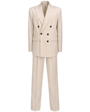 ROOM76 Abito Oslo <Strong>*Icon /Strong>In Misto Viscosa Panna A Righe Con Blazer Doppiopetto E Pantaloni Sartoriali - Neutro
