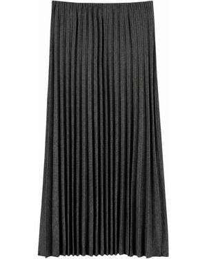 Agnona Gonna Lunga Plissetta - Nero